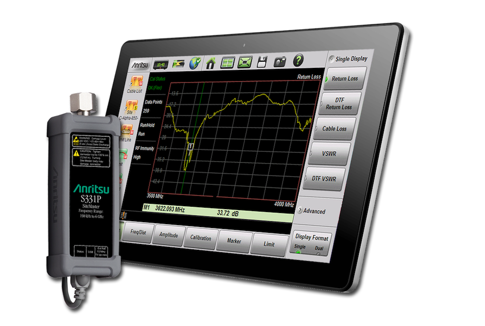 Anritsu's ultraportable Site Master analyzer claims the smallest form factor available